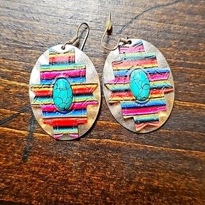 Serape/ Turquoise Aztec Earrings